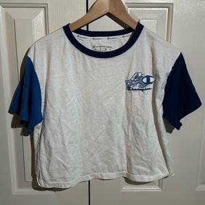 Champion tri-colored cropped shirt.